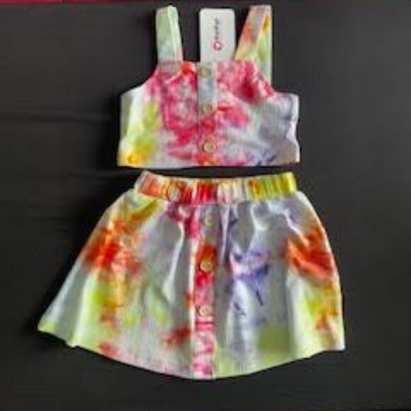 Toddler Girls 2-Piece Tie Dye Tank Top & Skirt Set – Size 18–24 Months – NWT - Picture 1 of 8